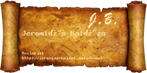 Jeremiás Balázs névjegykártya
