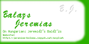 balazs jeremias business card